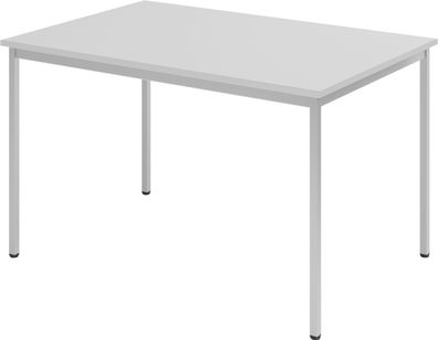 bümö Tisch, Multifunktionstisch 120 x 80 cm in grau - Besprechungstisch, Konferenztis