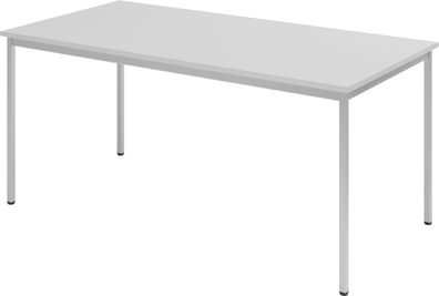 bümö Tisch, Multifunktionstisch 160 x 80 cm in grau - Besprechungstisch, Konferenztis