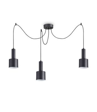 Ideal Lux HOLLY SP3 Pendelleuchte mit E27 Fassungen Struktur Schwarz edles Design