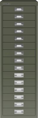 Bisley Multidrawer Schubladenschrank aus Metall mit 15 Schubladen DIN A4 ohne Sockel