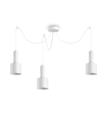 Ideal Lux HOLLY SP3 Pendelleuchte mit E27 Fassungen Struktur Weiß edles Design