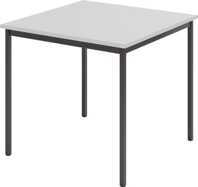 bümö Tisch klein, Multifunktionstisch, 80 x 80 cm in Grau/Schwarz - Beistelltisch, Bi