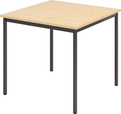 bümö Tisch klein, Multifunktionstisch, 80 x 80 cm in Ahorn/Schwarz - Beistelltisch, B