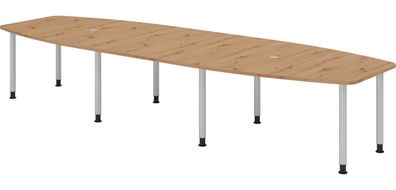 bümö Konferenztisch oval 400x130 cm großer Besprechungstisch in Asteiche, Besprechung