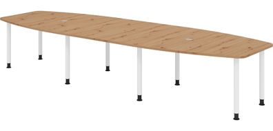 bümö Konferenztisch oval 400x130 cm großer Besprechungstisch in Asteiche, Besprechung