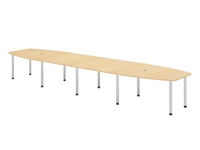 bümö Konferenztisch oval 520x130 cm großer Besprechungstisch in Ahorn, Besprechungsti