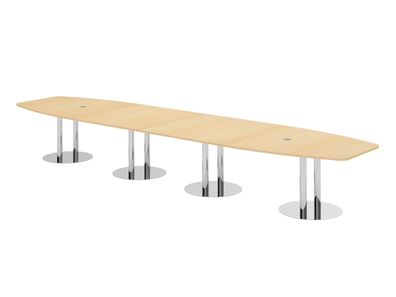 bümö Konferenztisch oval 520x130 cm großer Besprechungstisch in Ahorn, Besprechungsti