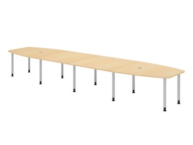 bümö Konferenztisch oval 520x130 cm großer Besprechungstisch in Ahorn, Besprechungsti