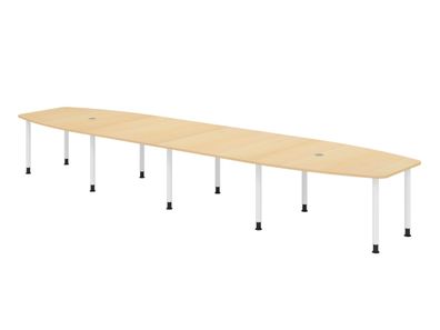 bümö Konferenztisch oval 520x130 cm großer Besprechungstisch in Ahorn, Besprechungsti