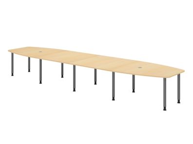 bümö Konferenztisch oval 520x130 cm großer Besprechungstisch in Ahorn, Besprechungsti