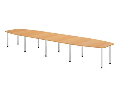 bümö Konferenztisch oval 520x130 cm großer Besprechungstisch in Buche, Besprechungsti