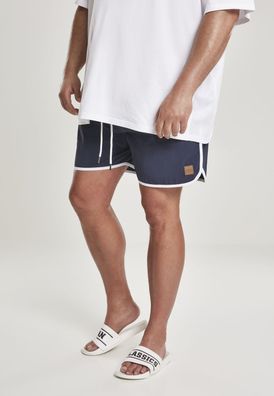 Urban Classics Badehose Retro Swimshorts Navy/White