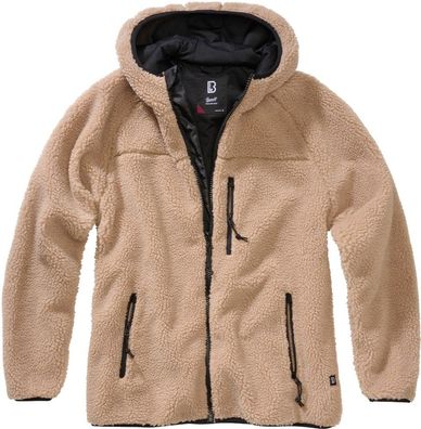 Brandit Women Jacke Ladies Teddyfleecejacket hood Camel