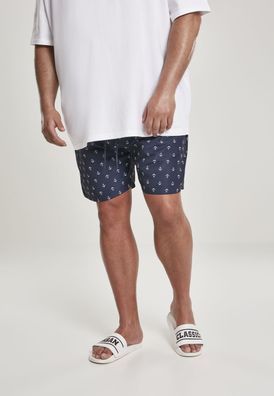 Urban Classics Badehose Pattern Swim Shorts Anchor/Navy