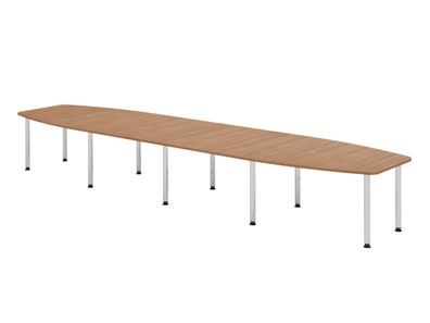 bümö Konferenztisch oval 520x130 cm großer Besprechungstisch in Nussbaum, Besprechung