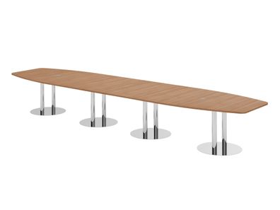 bümö Konferenztisch oval 520x130 cm großer Besprechungstisch in Nussbaum, Besprechung