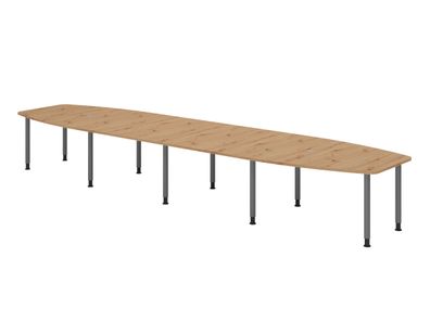 bümö Konferenztisch oval 520x130 cm großer Besprechungstisch in Asteiche, Besprechung