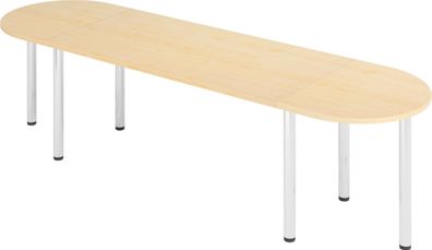 bümö Konferenztisch oval 280x80 cm großer Besprechungstisch in Ahorn, Besprechungstis