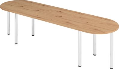 bümö Konferenztisch oval 280x80 cm großer Besprechungstisch in Asteiche, Besprechungs