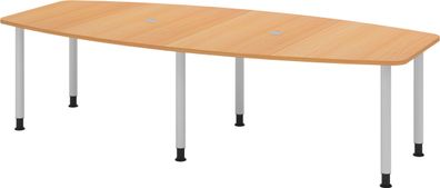 bümö Konferenztisch oval 280x130 cm großer Besprechungstisch in Buche, Besprechungsti