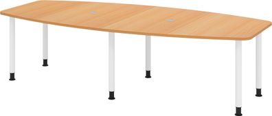 bümö Konferenztisch oval 280x130 cm großer Besprechungstisch in Buche, Besprechungsti