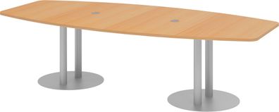 bümö Konferenztisch oval 280x130 cm großer Besprechungstisch in Buche, Besprechungsti