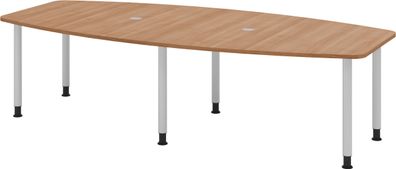 bümö Konferenztisch oval 280x130 cm großer Besprechungstisch in Nussbaum, Besprechung