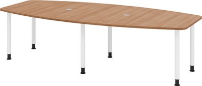 bümö Konferenztisch oval 280x130 cm großer Besprechungstisch in Nussbaum, Besprechung