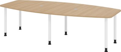 bümö Konferenztisch oval 280x130 cm großer Besprechungstisch in Eiche, Besprechungsti