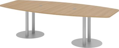 bümö Konferenztisch oval 280x130 cm großer Besprechungstisch in Eiche, Besprechungsti