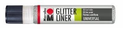 Marabu 1803 09 582 Glitter-Liner Glitter-Silber 582, 25 ml