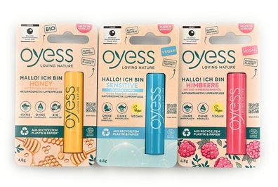 5 Stück Oyess Lippenpflege Lippenstift Lippenbalsam Lippenpflegestift Vegan NEU