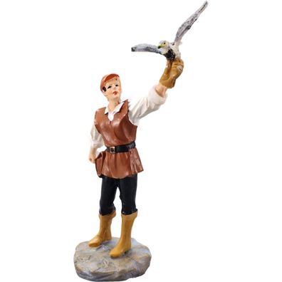 Mittelalterliche Falkner Figur mit Falke auf der Hand