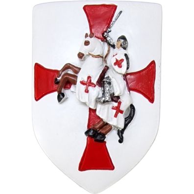 Magnet Templer Wappen mit Ritter auf Pferd