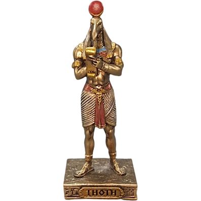 Ägyptischer Gott Thoth, Miniatur, bronziert/coloriert