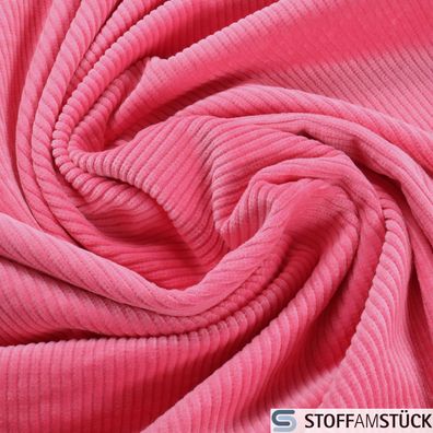 Stoff Baumwolle Elastan Breitcord pink Baumwollstoff Breit Cord Genuacord