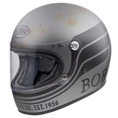 Premier Retro Integralhelm Trophy BTR17 BM Silver Matt