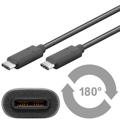 Goobay 67976 USB-C™ 3.1 Generation 1 Kabel, schwarz, 1 m - USB-C™-Stecker > USB-C™