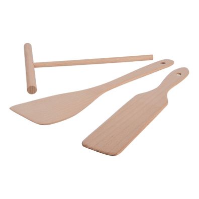 Crêpes Zubehör Holz-Set, 3-teilig