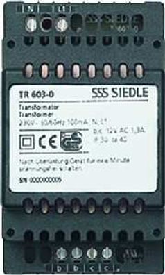 1St. Siedle TR 603-0 Trafo 12V 1,3 A 200035160-00 TR603-0