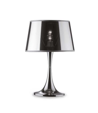 Ideal Lux LONDON TL1 BIG Tischleuchte mit E27 Fassung Struktur Chrom zeitloses Design