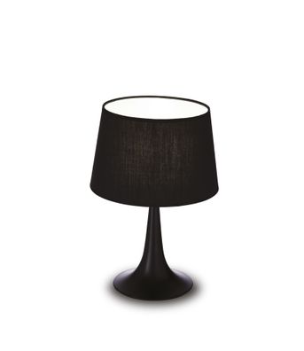 Ideal Lux LONDON TL1 SMALL Tischleuchte mit E27 Fassung Struktur Schwarz zeitloses