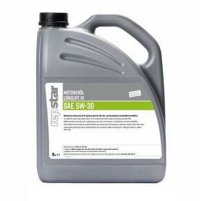 Repstar Motorenöl Longlife III 5W30, 5 Liter