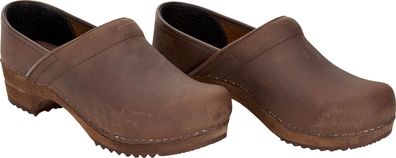 Sanita Damen Offener Clog Wood-Julie Closed Antique Brown