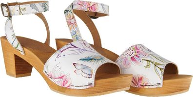 Sanita Clogs Damen Sandale Wood-Otium Square Flex Sandal White