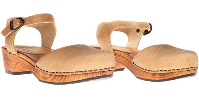 Sanita Clogs Damen Sandale Wood-Sita Basic Sandal Nature