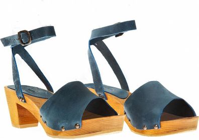 Sanita Clogs Damen Sandale Wood-Yara Square Flex Sandal Electric blue