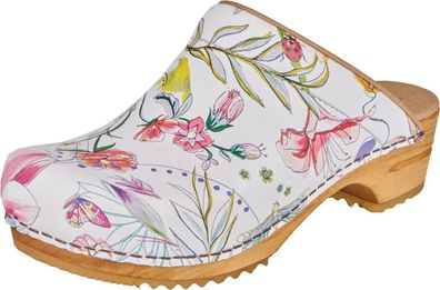 Sanita Clogs Damen Clog offen Wood-Orchid Open White