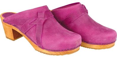 Sanita Clogs Damen Clog offen Wood-Manuella Square Open Pink