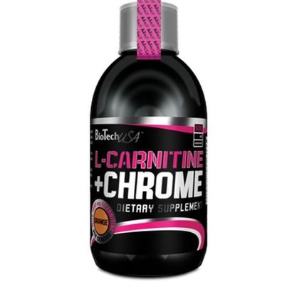 BioTech USA L-CARNITINE + CHROME LIQUID 500 ml Orange